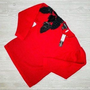 Nwt vintage 1980s beaded / sequin grape knit long sleeve sweater small